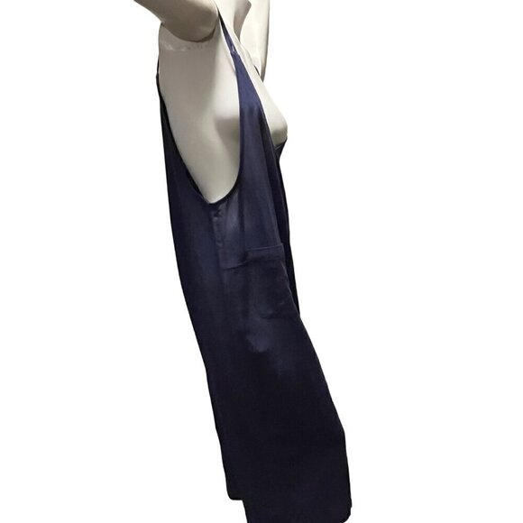 linen bib overalls in blue by Clara sun woo - Picture 8 of 14